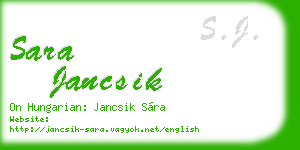 sara jancsik business card